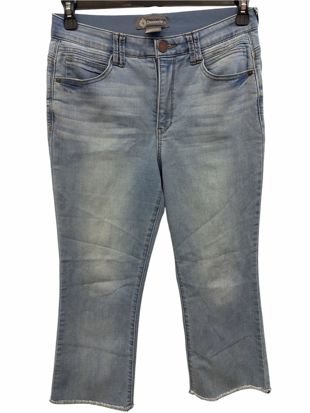 Democracy Ab Technology Cropped Wide Leg Jeans Women’s 8P Light Wash Raw Hem